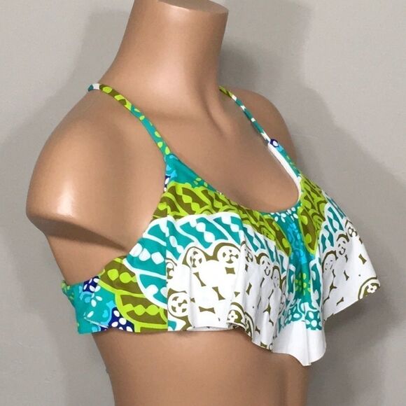 Nanette Lepore multicolored flutter bikini top. NWOT - Picture 5 of 8